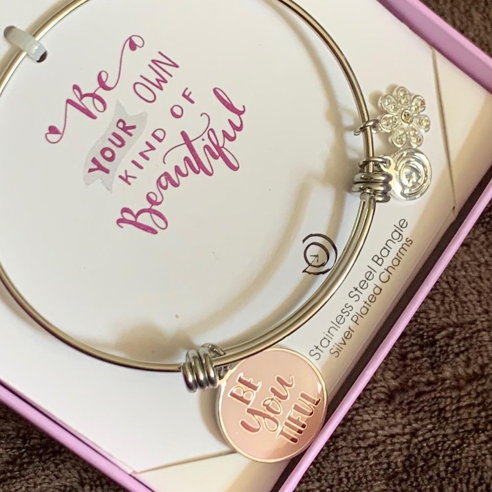 Love The Life Be Beautiful Silver Bangle